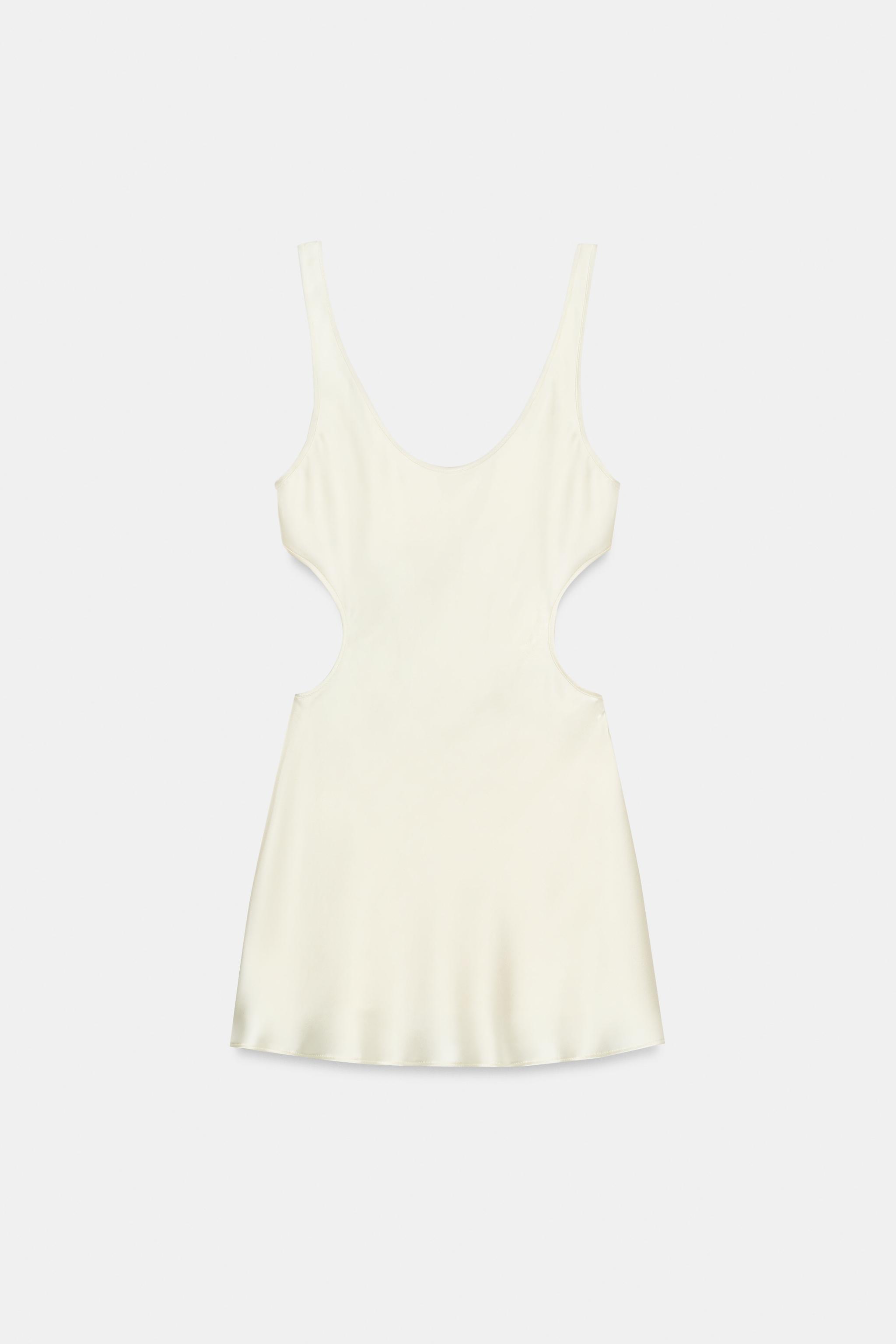 SATIN EFFECT CUT OUT SHORT DRESS